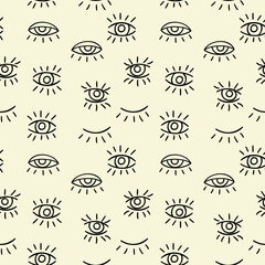 Eyes seamless abstract repeat pattern vector with eye elements
