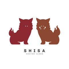 シーサーのフラットデザインアイコン イラスト