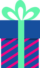 Gift vector illustration in blue color 