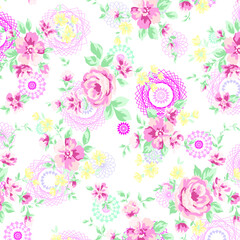 Vector illustration of a beautiful floral bouquet. Liberty style. fabric, covers, manufacturing, wallpapers, print, gift wrap.