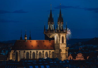 tyn church at night
