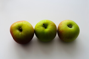 apples on a white background