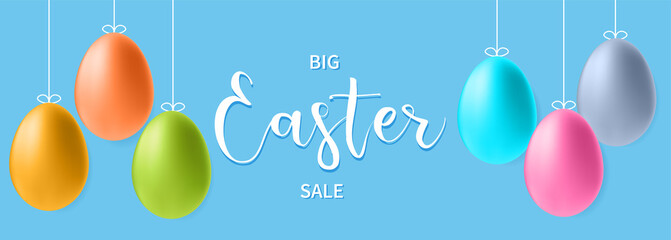 easter sale banner, vector illustration