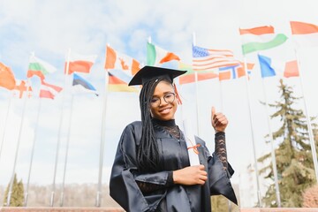 A pretty african american woman graduate