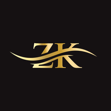 Creative ZK letter with luxury concept. Modern ZK Logo Design for business and company identity.