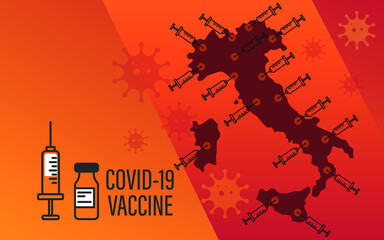 Obraz premium Vaccine against Italy coronavirus infection. healthcare and vaccination concept background. 