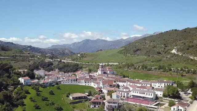 Hill Town Landscape Aerial View Atajate Malaga Spain