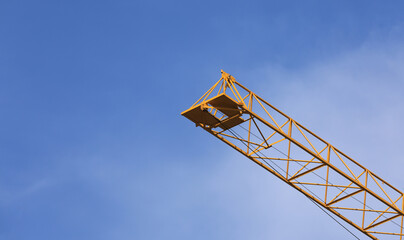 crane on a blue sky background