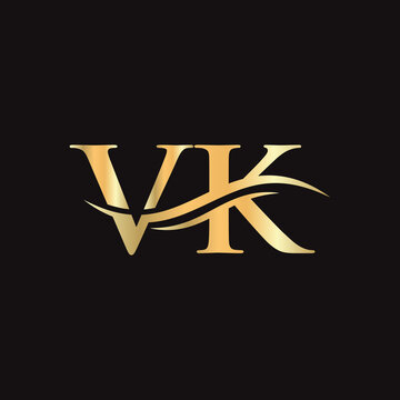 VK letter logo. Initial VK letter business logo design vector template