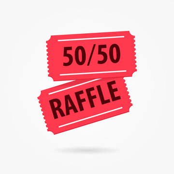50-50 raffle icon. Clipart image isolated on white background