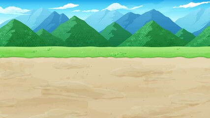 草原と山の風景動画 横スクロールゲームの背景 ループ Wall Mural ふわぷか 草原と山の風景動画 横スクロールゲームの背景 ループ Wall Mural ふわぷか