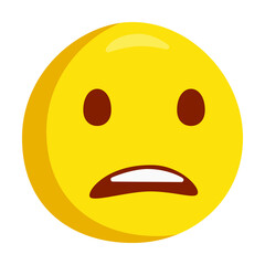 Worried Emoji Icon Illustration. Sadface Vector Symbol Emoticon Design Doodle Vector.