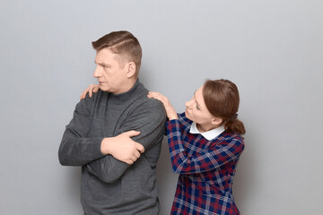 Portrait of couple after quarrel, relationship concept