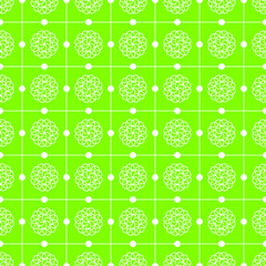 Abstract Seamless Pattern Green Doodle Geometric Figures Background Vector