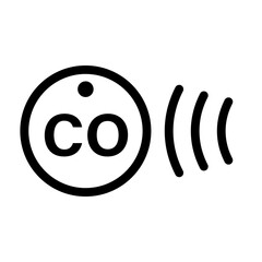 CO detector line icon. Clipart image isolated on white background