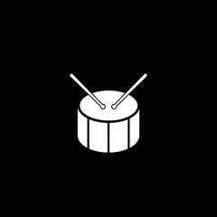 Drum icon isolated on dark background