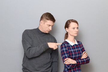 Portrait of couple after quarrel, relationship concept