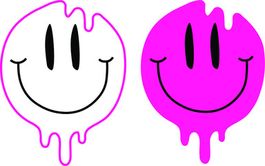 Smile pink vector illustration on the white background. 