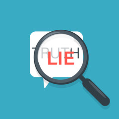 Lie detector illustration. Clipart image