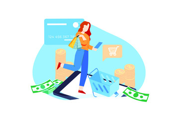 Mobile Payment Vector Illustration concept. Flat illustration isolated on white background.