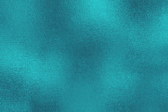 Turquoise metallic effect. Teal texture shine foil. Glitterer background. Metal effect. Blue green surface. Backdrop glitter mint metal plate. Metallic texture foil for design invitation, card, prints