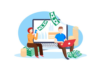 Online Banking Vector Illustration concept. Flat illustration isolated on white background.
