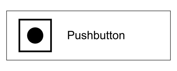 Pushbutton blueprint symbol. Clipart image isolated on white background