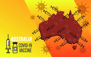 vaccination time, healthcare concept background, banner. Coronavirus Concept With    australian  Flag.