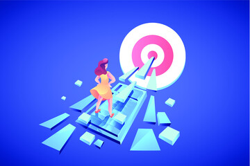 Keyword Targeting Vector Illustration concept. Flat illustration isolated on white background.