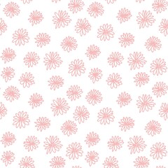 Vector flower clover pink line pattern. Floral pattern, vector background. Decorative vector illustration, good for printing. Great for label, print, packaging, fabric.