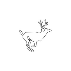 Deer illustration of continuous line drawing art