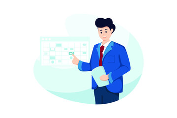Business Planning Vector Illustration concept. Flat illustration isolated on white background.