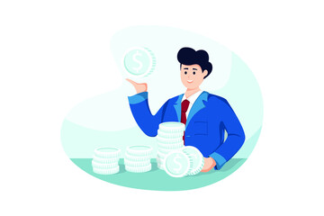 Investment Management Vector Illustration concept. Flat illustration isolated on white background.