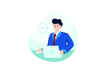 usiness Solution Vector Illustration concept. Flat illustration isolated on white background.