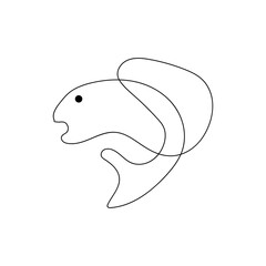 Continue line of fish icon