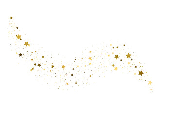 Gold flying stars confetti. Vector