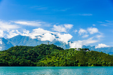 The scenery of Sun Moon Lake in the morning, it’s a famous attraction in Nantou, Taiwan.