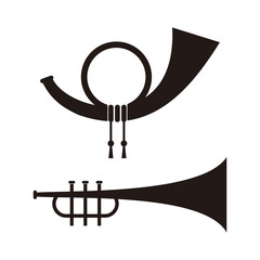 trumpet set icon vector illustration sign