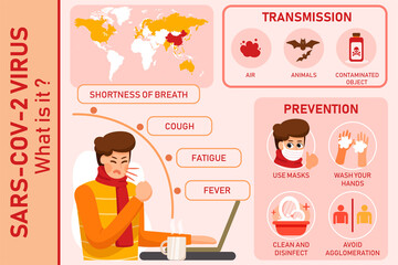 Corona Virus Infographic Vector Illustration concept. 