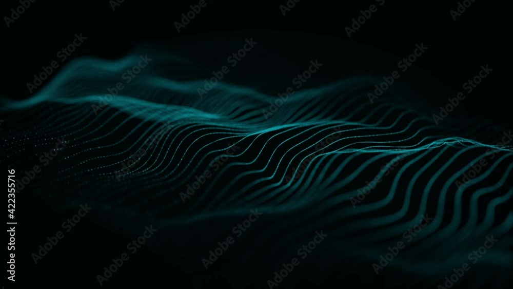 Poster abstract organic network mesh waving fx background loop/ 4k animation of an abstract fractal digital