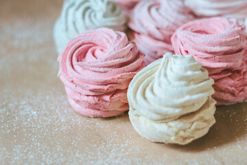 Closeup on colorful zephyr sweets