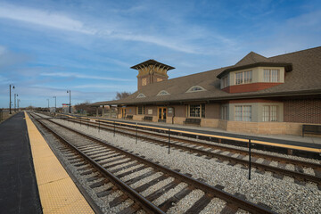 Orland Park Train Station at the intersection of 143rd Street and Southwest Highway in suburban Orland Park, Illinois