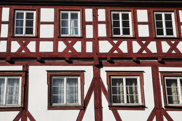 A fachwerk house in the old center in Schaebisch Gmuend, town in Germany