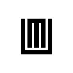 Black letter UM MU initial logo icon