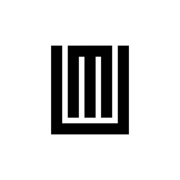 Black letter UM MU initial logo icon