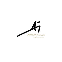 Ai A i initial handwriting or handwritten logo for identity