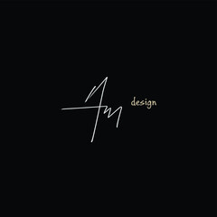 AM initial handwriting or handwritten logo for identity
