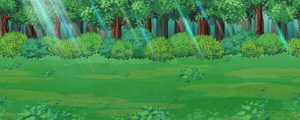 森と草原の風景イラスト 背景 シームレス Wall Mural ふわぷか 森と草原の風景イラスト 背景 シームレス Wall Mural ふわぷか