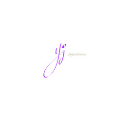 yj initial handwriting or handwritten logo for identity