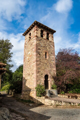 Fototapeta na wymiar Santa Maria de Lebena small hermitage in Vega de Liebana, Cantabria, Spain. It was constructed in 925